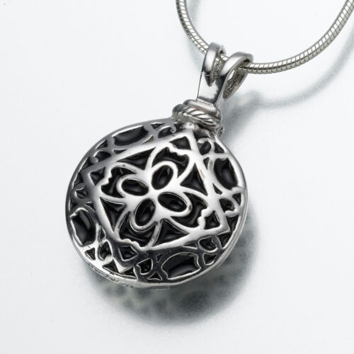 Filigree Round Cremation Pendant