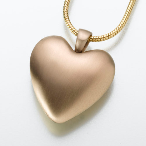 Bronze Satin Heart Cremation Pendant