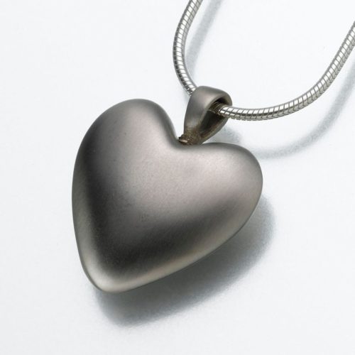 White Bronze Satin Heart Pendant