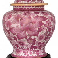 Pink Floral Cloisonne Urn