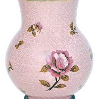 Dusty Rose Cloisonne Urn