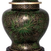 Forest Green Cloisonne Urn