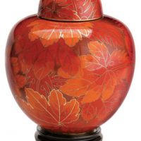Fall Leaf Cloisonne Urn