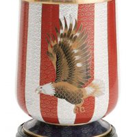 Flag & Eagle Cloisonne Urn