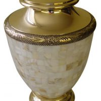 Mother of Pearl Gold Cremation Urn