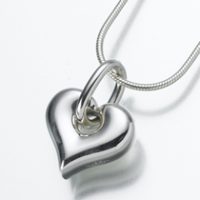 Sterling Silver Puff Heart Cremation Pendant