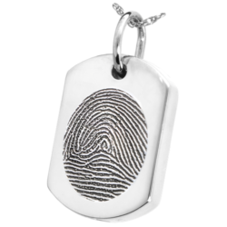 Dog Tag Fingerprint Pendant