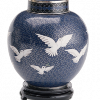 Dove Cloisonne Urn