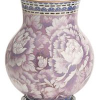 Purple Floral Cloisonne Urn