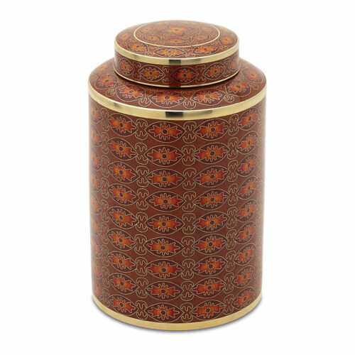 Red Rosette Cloisonne Urn