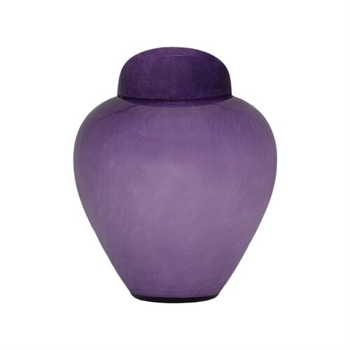 Moonlit Violet Handblown Glass Urn