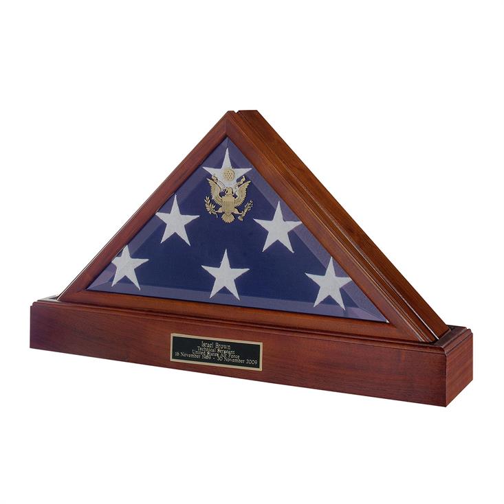 Flag Case with Pedestal Urn