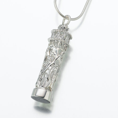 Filigree Glass Cylinder Pendant