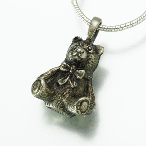 White Bronze Antique Teddy Bear Pendant