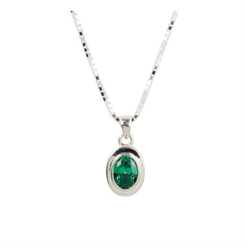 Oval Birthstone Cremation Necklace