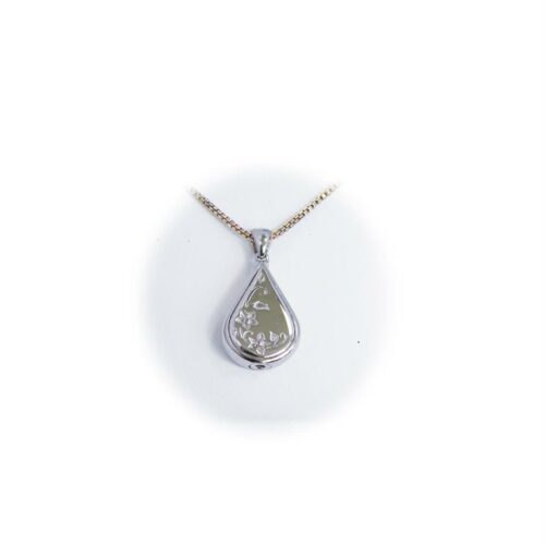 Etched Teardrop Cremation Jewelry