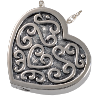 Ornate Heart Cremation Pendant