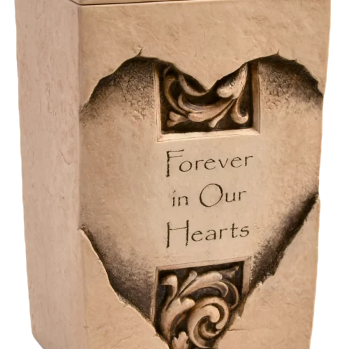 Forever Heart Textured Stone Urn