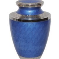 Mother of Pearl Blue Brass Urn