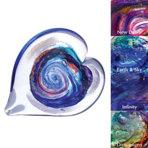 Standing Forever Heart Cremation Glass Art