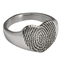Bold Heart Fingerprint Ring