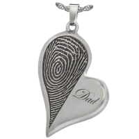 Halfprint Teardrop Heart Cremation Pendant