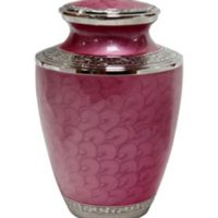 Mother of Pearl Pink Brass Urn