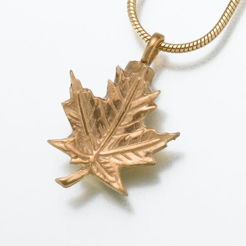 Antique Maple Leaf Cremation Pendant