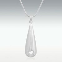 Oblique Heart Cremation Necklace