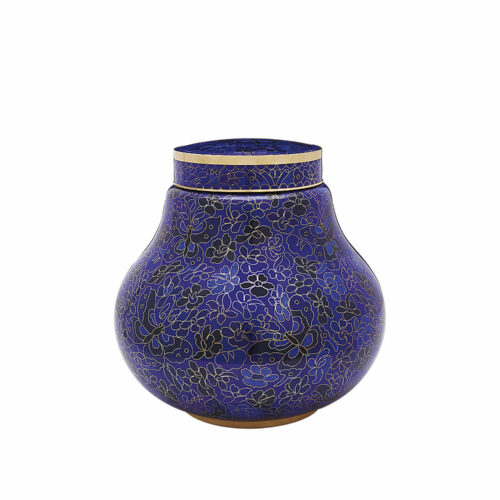 Blue Butterfly Cloisonne Urn