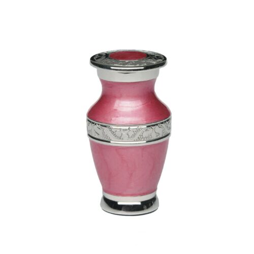 Pink Brass Mini Urn