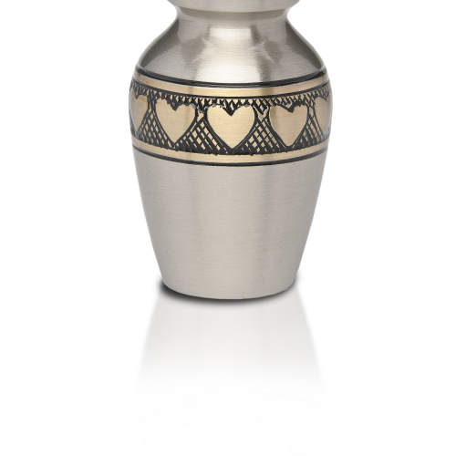 Brass Hearts Mini Urn