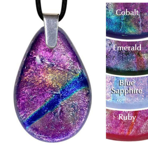 Teardrop Cremation Art Glass Pendant