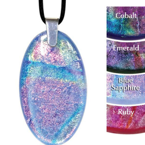 Oval Cremation Art Glass Pendant