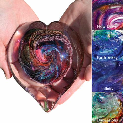 Big Heart Cremation Art Glass