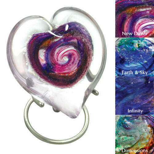 Forever Heart Cremation Art Glass