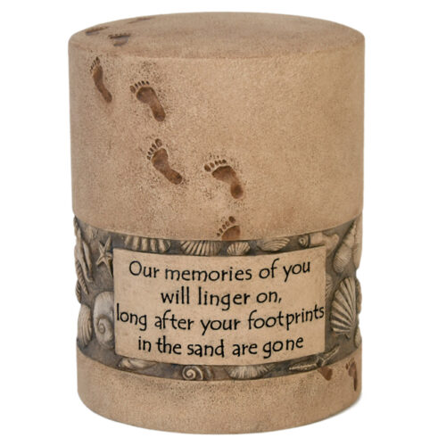 Footprints Seashell Natural Stone Urn