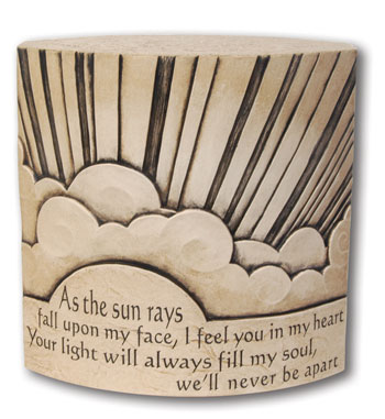 Sun Rays Textured Stone Urn