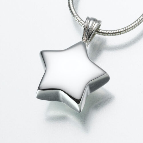 Silver Star Cremation Pendant
