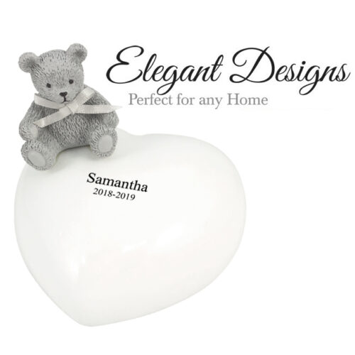 Heart Teddy Bear Urn
