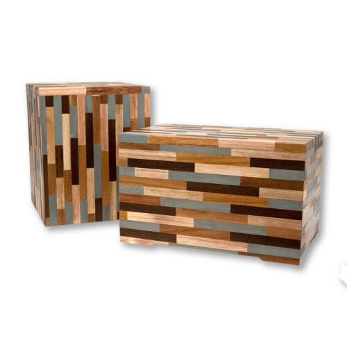 Mosaic Repurposed Wood Urn