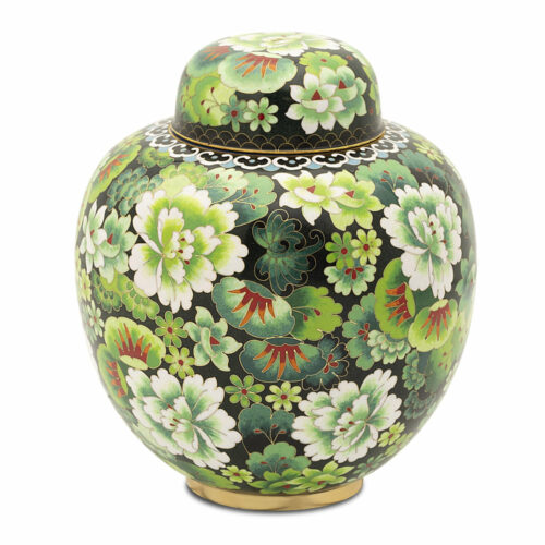 Forest Green Cloisonne Urn