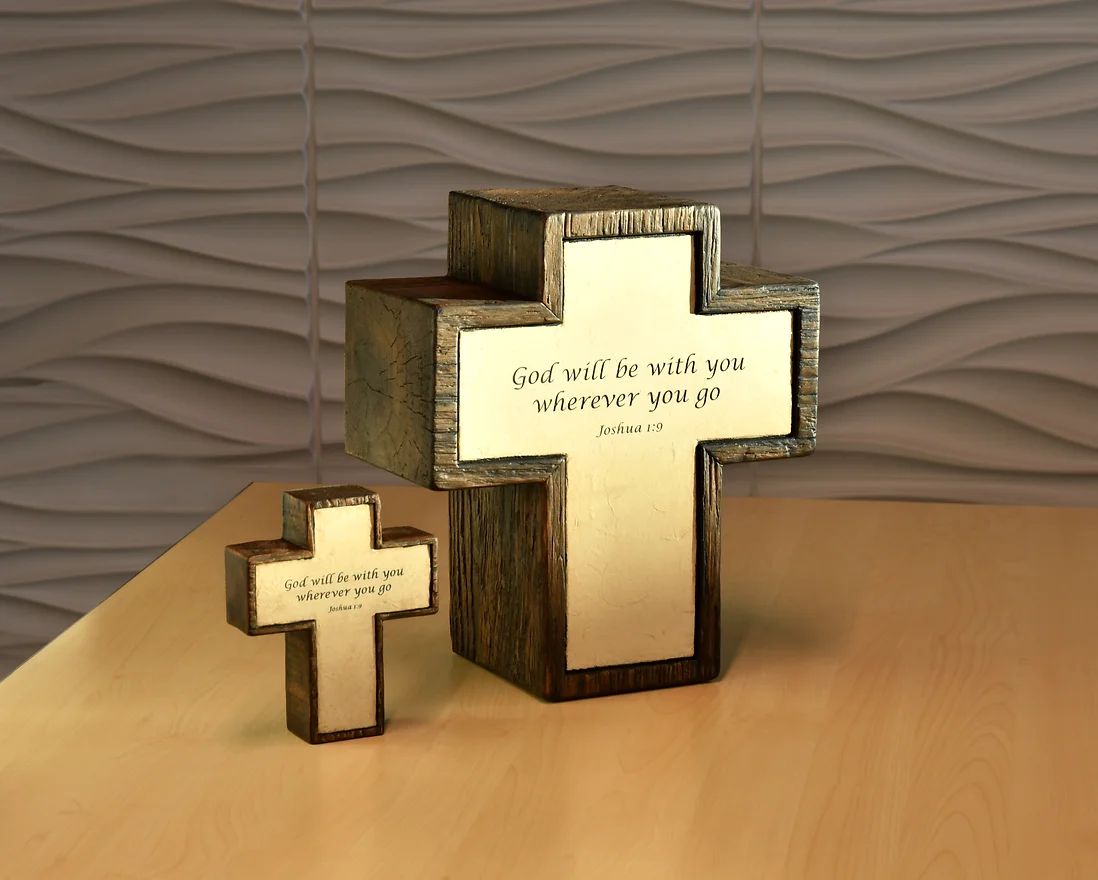 Cross Textured Stone Urn - Image 3