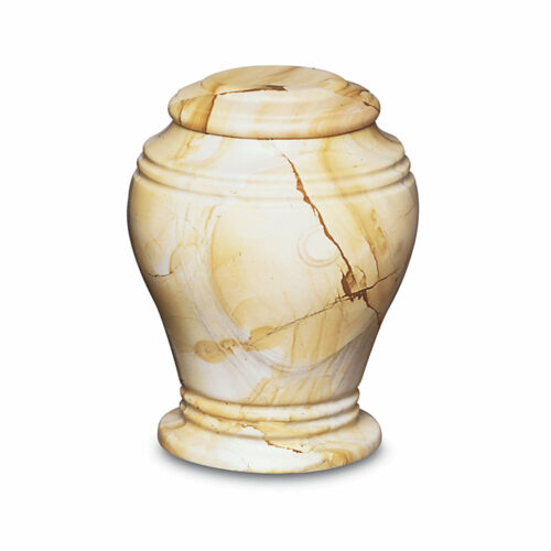 Teak Bell Jar Marble Urn